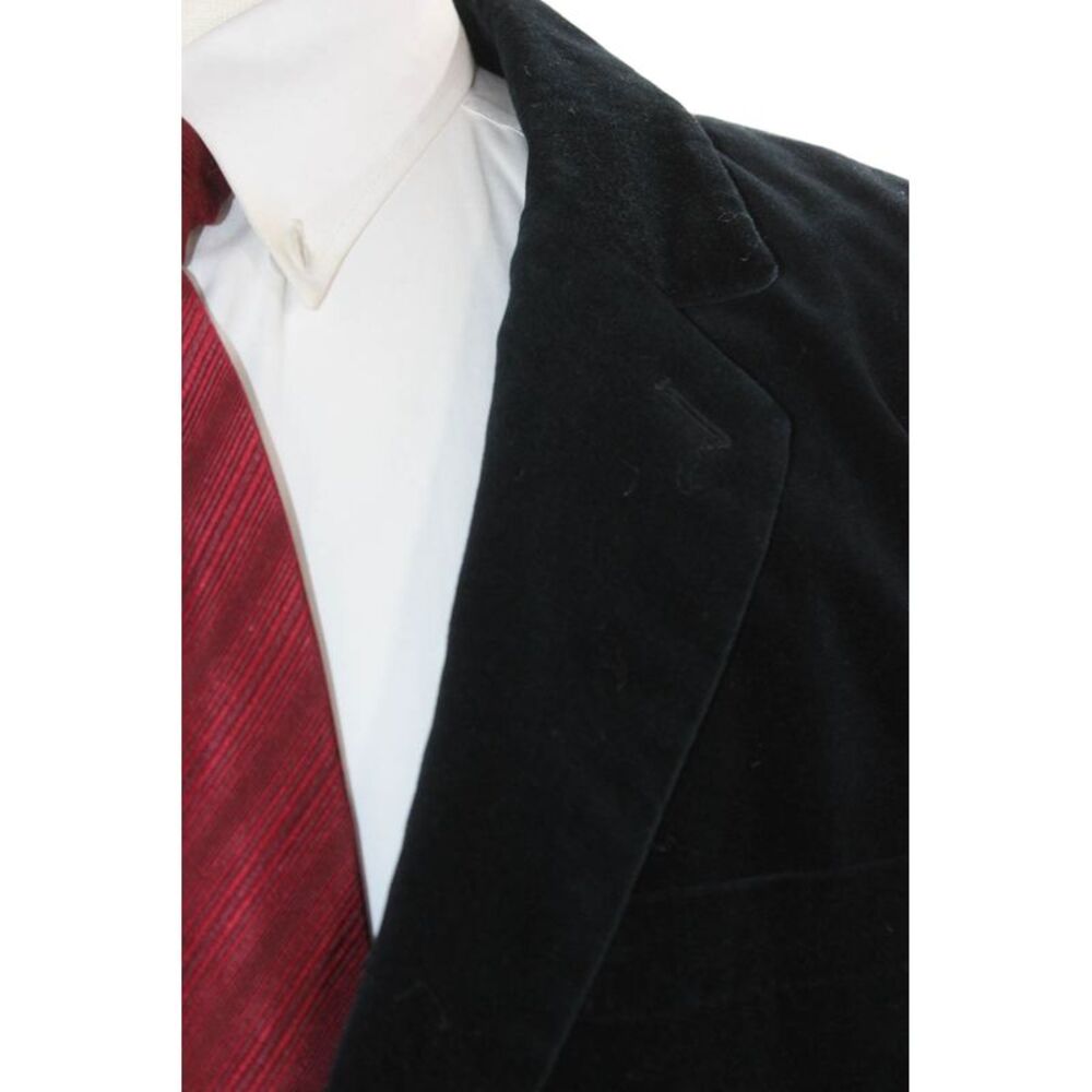 Juicy Couture Mens Black Cotton Blazer Button Long Sleeve Size 44 - Picture 2 of 8